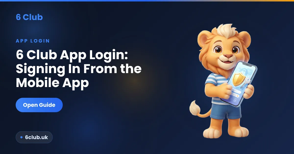 6 Club app login troubleshooting on a mobile device